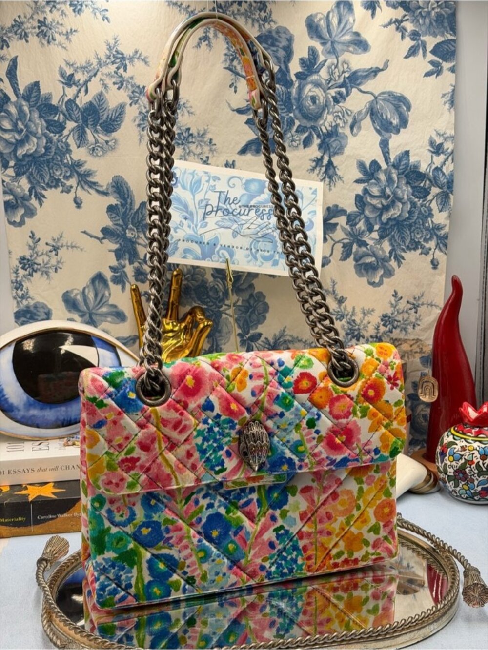 🆕 KURT GEIGER LONDON 🧿 NWOT Floral Couture Kensington Bag, Bright Floral Print